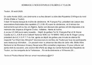2020 08 30  TOULON HOMMAGE A NOS DISPARUS EN ALGERIE (1)